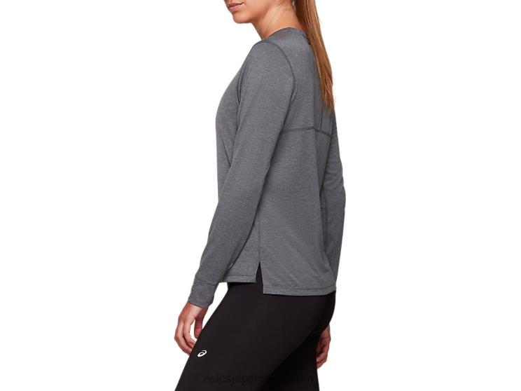 女性のドライ長袖トップ L20V4177Asics ダークグレーヘザー