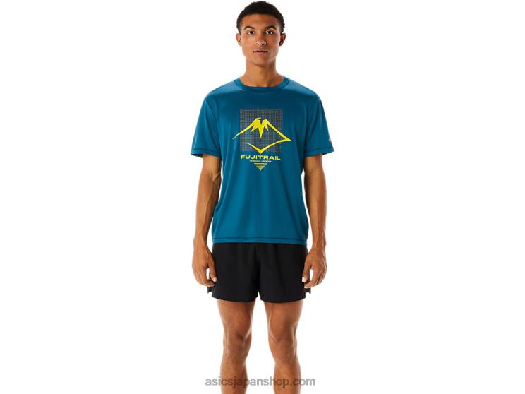 メンズフジトレイルロゴ半袖トップ L20V436Asics インクティール
