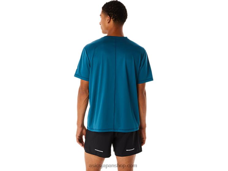 メンズフジトレイルロゴ半袖トップ L20V436Asics インクティール
