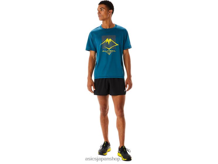 メンズフジトレイルロゴ半袖トップ L20V436Asics インクティール