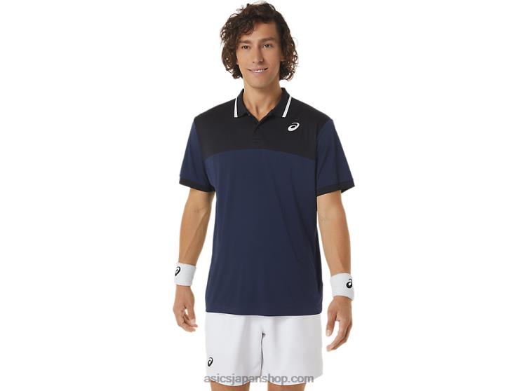 メンズコートポロシャツ L20V471Asics ミッドナイト/パフォーマンスブラック