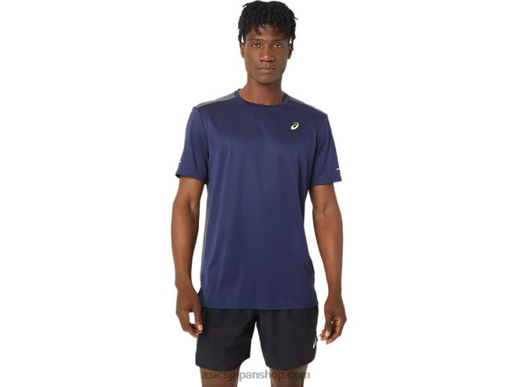 ライトショー メッシュ半袖トップ L20V76Asics ピーコート/キャリアグレー