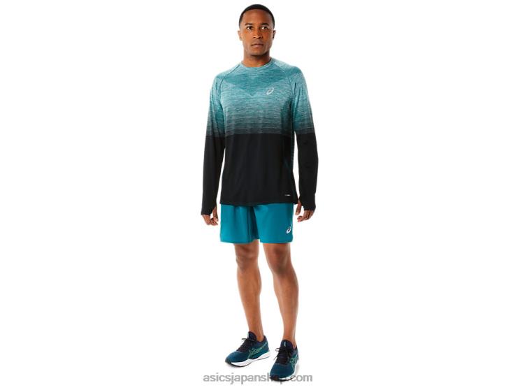 メンズシームレス長袖トップ L20V862Asics ベルベットパイン/パフォーマンスブラック
