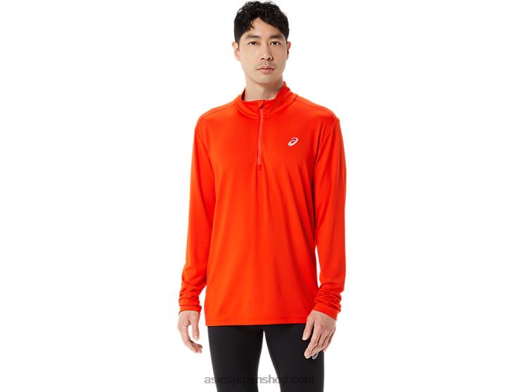 メンズ レディセット ハーフジップ L20V966Asics ミニトマト