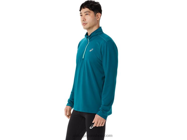 メンズ レディセット ハーフジップ L20V975Asics ベルベットパイン/ニューリーフ