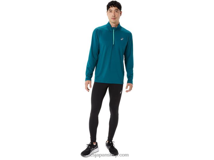 メンズ レディセット ハーフジップ L20V975Asics ベルベットパイン/ニューリーフ
