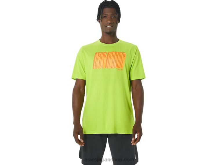ロングアブストラクトロゴTシャツ L20V1033 Asicsライムの皮