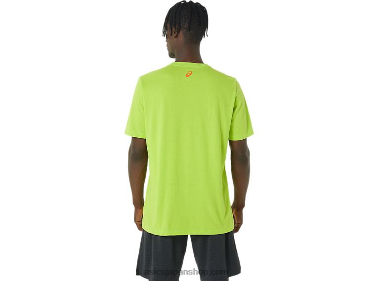 ロングアブストラクトロゴTシャツ L20V1033 Asicsライムの皮