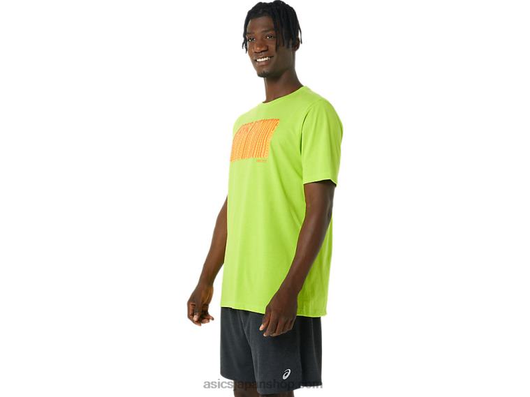 ロングアブストラクトロゴTシャツ L20V1033 Asicsライムの皮