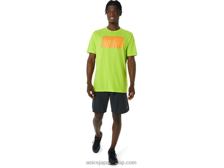 ロングアブストラクトロゴTシャツ L20V1033 Asicsライムの皮