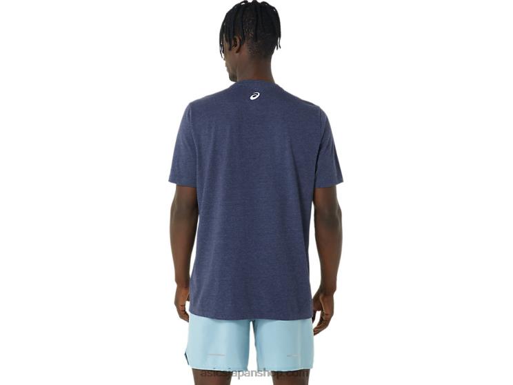 ハイビスカススローガンTシャツ L20V1045Asics ピーコートヘザー