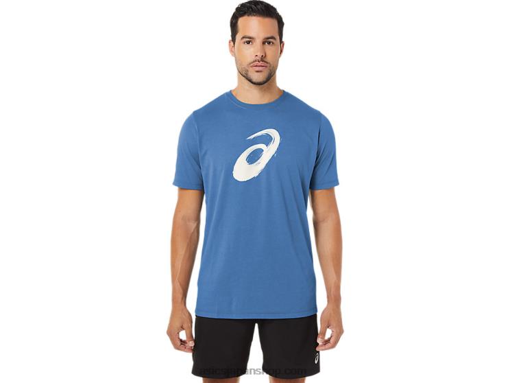 ペイントブラシ半袖Tシャツ L20V1057Asics 紺碧
