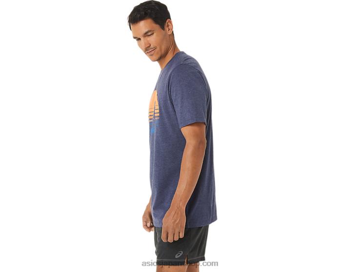 サンライズ ランナー グラフィック T シャツ L20V1262Asics ピーコートヘザー