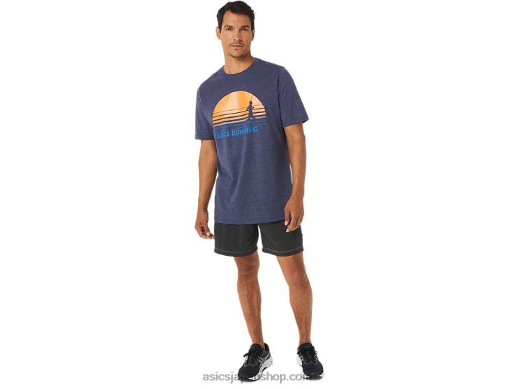 サンライズ ランナー グラフィック T シャツ L20V1262Asics ピーコートヘザー