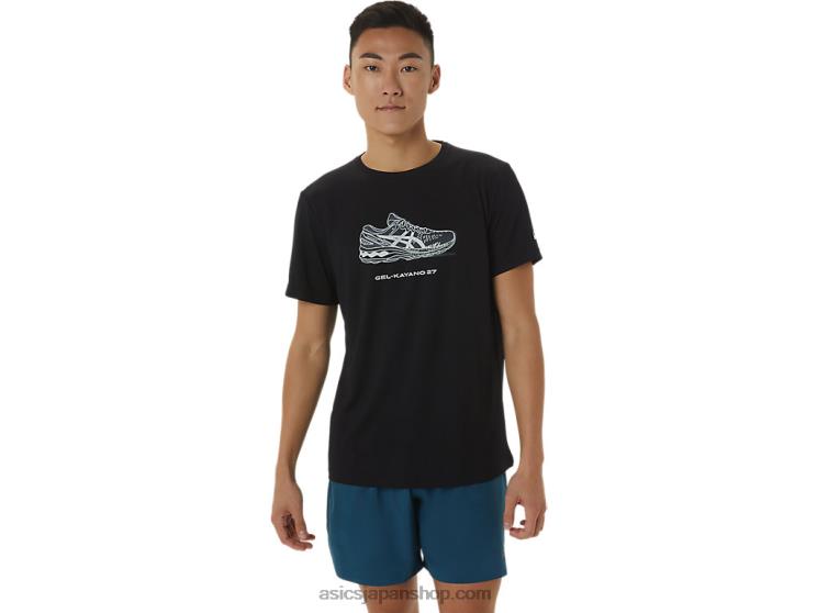 シューズグラフィック半袖Tシャツ L20V1380Asics パフォーマンスブラック