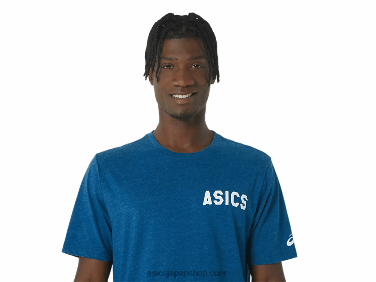 ストライプサンライズTシャツ L20V141Asics 湖ドライブ
