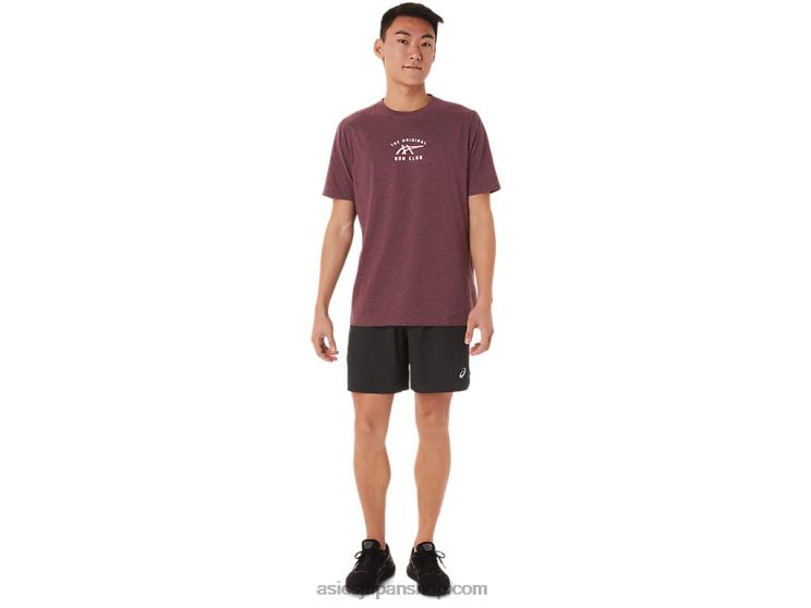 半袖ランクラブTシャツ L20V1462Asics 深火星のヘザー