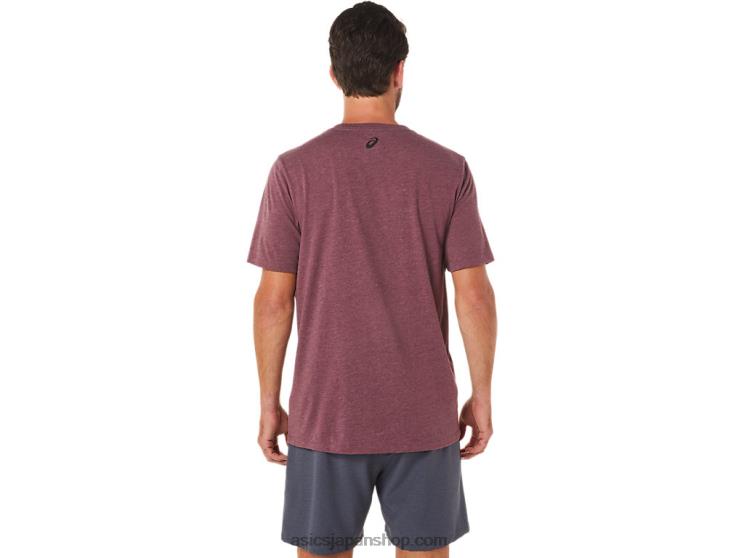 半袖ライズスローガンTシャツ L20V1607Asics 深火星のヘザー