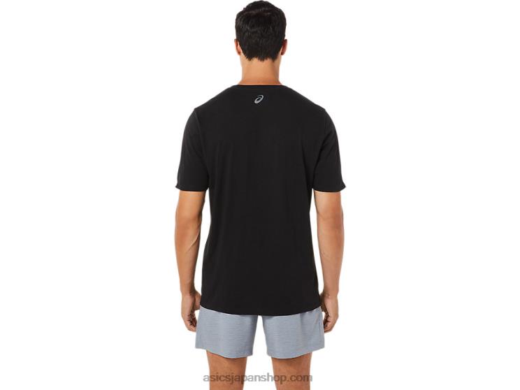 ストライプ半袖Tシャツ L20V1716Asics パフォーマンスブラック