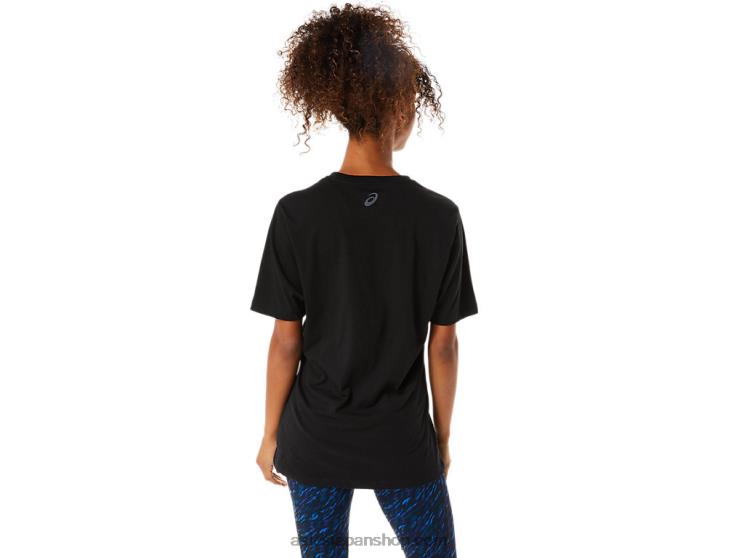 ストライプ半袖Tシャツ L20V1716Asics パフォーマンスブラック