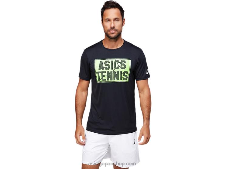 メンズグラフィックTシャツ L20V1791Asics パフォーマンスブラック