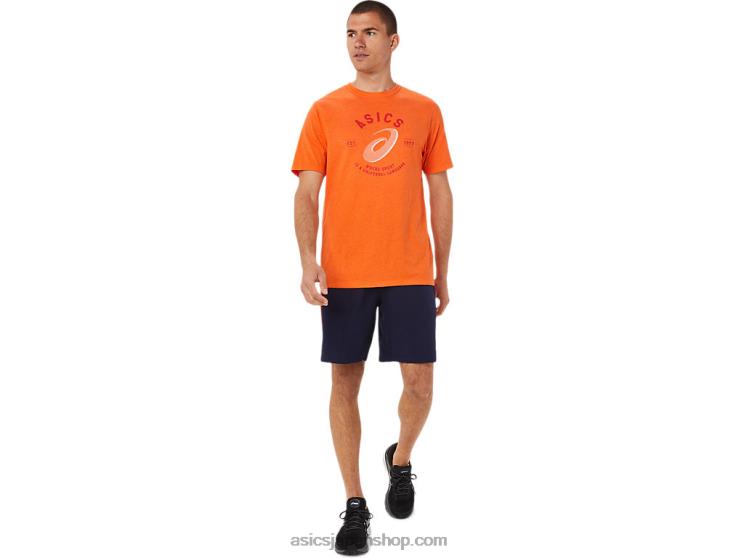スパイラル ユニバーサル ラング T シャツ L20V1912Asics マリーゴールドヘザー