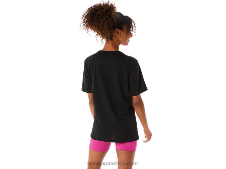 ペイントブラシ半袖Tシャツ L20V2075 Asicsパフォーマンスブラック