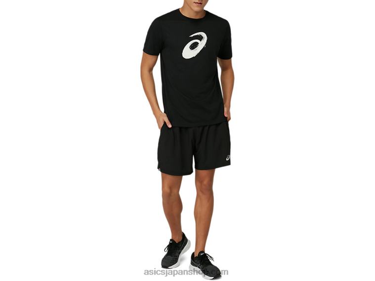 ペイントブラシ半袖Tシャツ L20V2075 Asicsパフォーマンスブラック