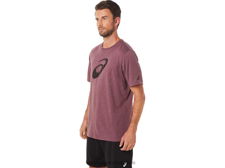 ペイントブラシ半袖Tシャツ L20V2078Asics 深火星のヘザー