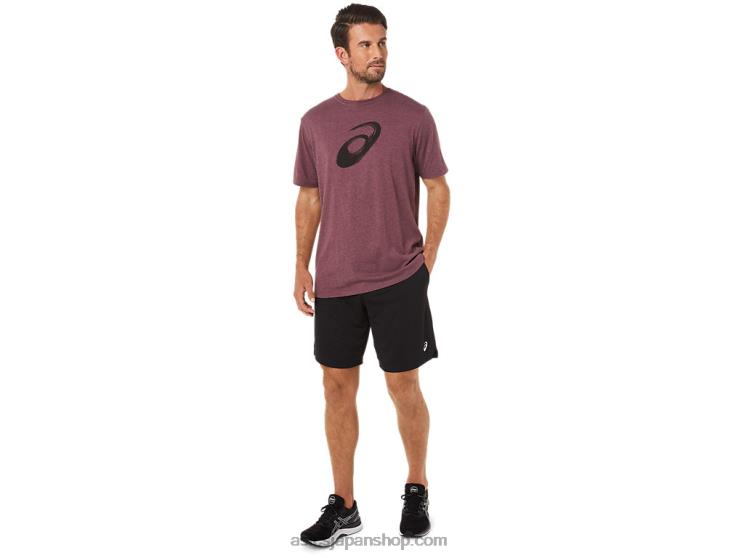 ペイントブラシ半袖Tシャツ L20V2078Asics 深火星のヘザー