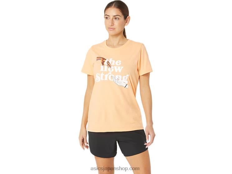 女性用の新しいストロング ラン T シャツ L20V2232Asics 夏の砂丘