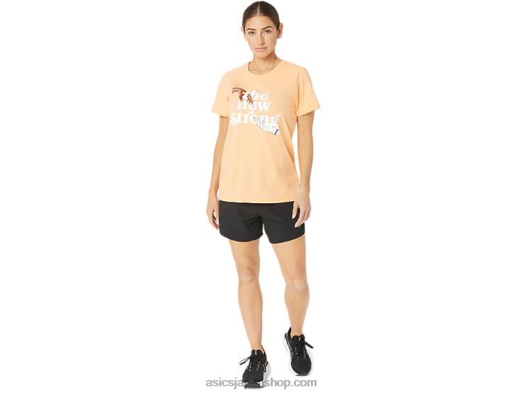 女性用の新しいストロング ラン T シャツ L20V2232Asics 夏の砂丘