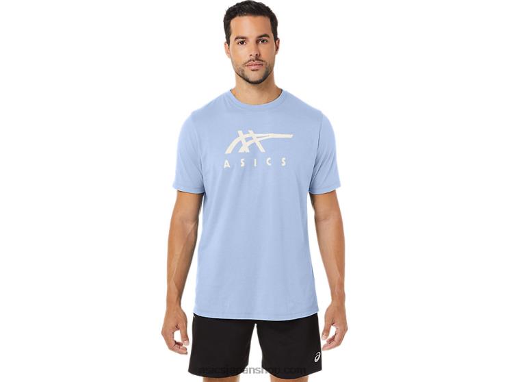 ストライプ半袖Tシャツ L20V28Asics 柔らかい空