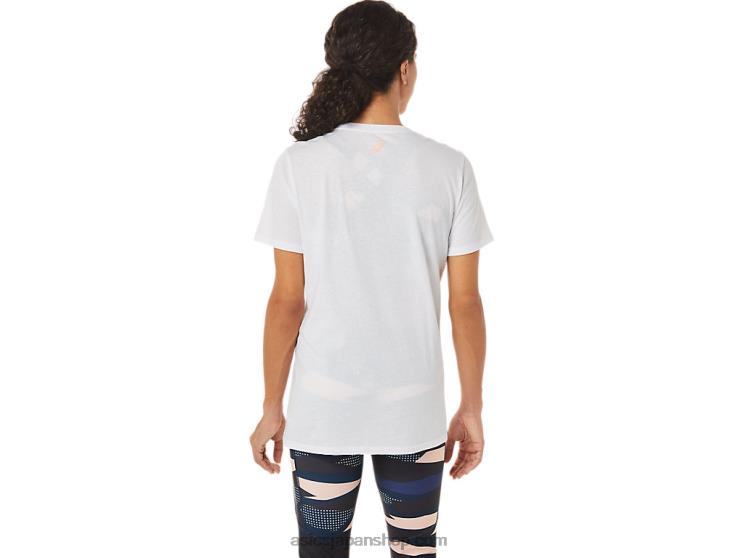 女性用グラフィックTシャツ L20V3574Asics 鮮やかな白