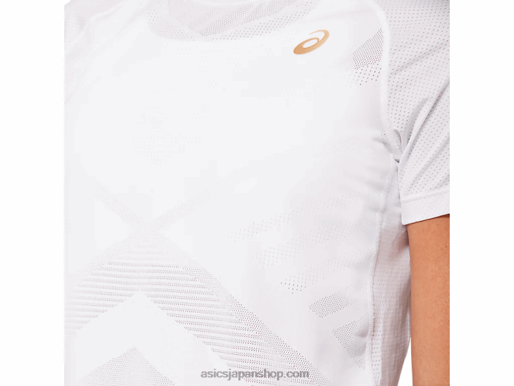 女子テニス半袖Tシャツ L20V4194Asics 鮮やかな白