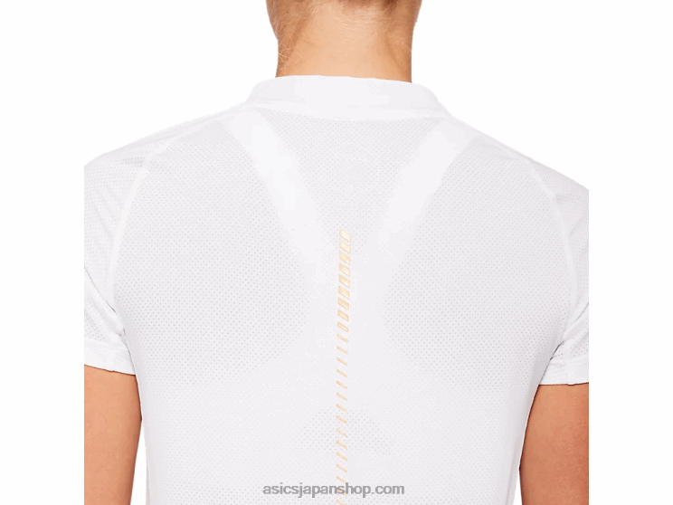 女子テニス半袖Tシャツ L20V4194Asics 鮮やかな白