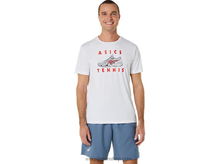 メンズコートシューズグラフィックTシャツ L20V534Asics 鮮やかな白