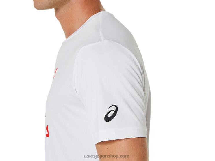メンズコートシューズグラフィックTシャツ L20V534Asics 鮮やかな白