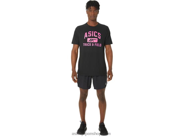 ユニセックス陸上競技用グラフィック T シャツ L20V67Asics パフォーマンスブラック