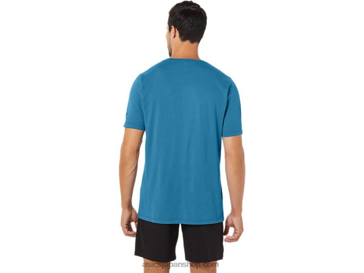 ペイントブラシ半袖Tシャツ L20V72Asics アイランドブルーヘザー