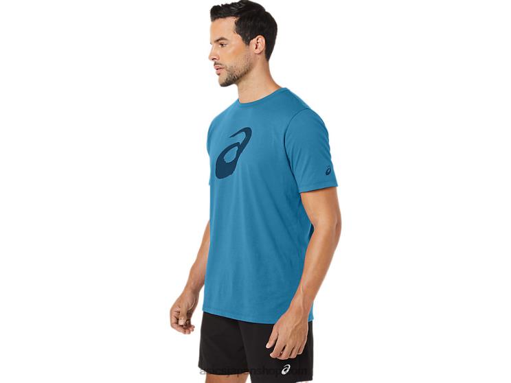ペイントブラシ半袖Tシャツ L20V72Asics アイランドブルーヘザー
