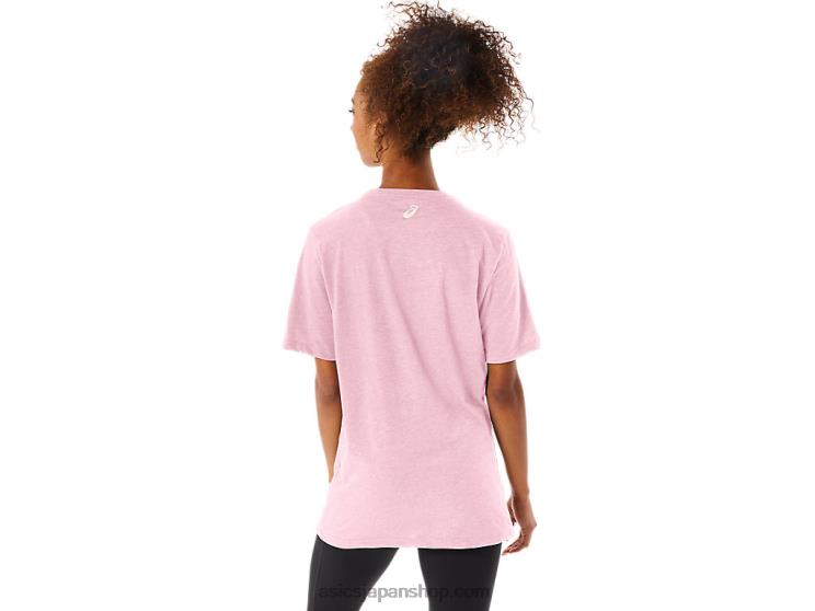 ストライプ半袖Tシャツ L20V73Asics ピンクの塩