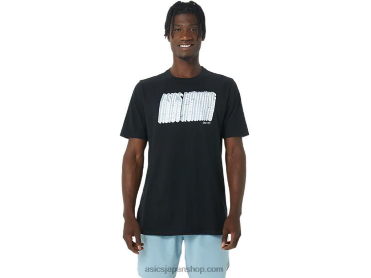 ロングアブストラクトロゴTシャツ L20V795Asics パフォーマンスブラック