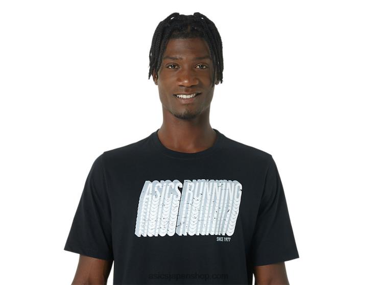 ロングアブストラクトロゴTシャツ L20V795Asics パフォーマンスブラック