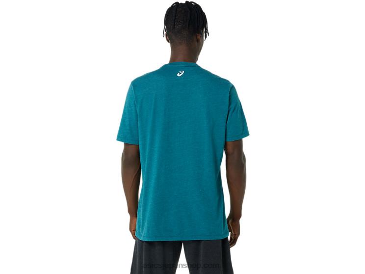 ハイビスカススローガンTシャツ L20V798Asics ベルベットパインヘザー