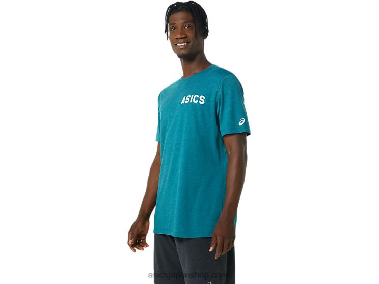 ストライプサンライズTシャツ L20V831Asics ベルベットパインヘザー