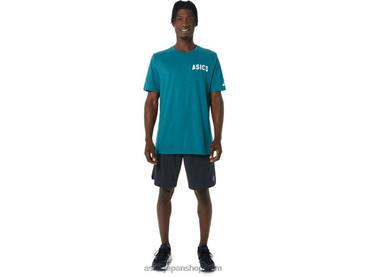 ストライプサンライズTシャツ L20V831Asics ベルベットパインヘザー
