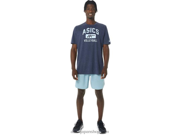 バレーボールグラフィックTシャツ L20V865Asics ピーコートヘザー