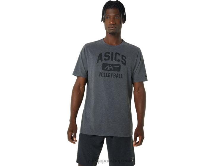 バレーボールグラフィックTシャツ L20V878Asics ダークグレーヘザー
