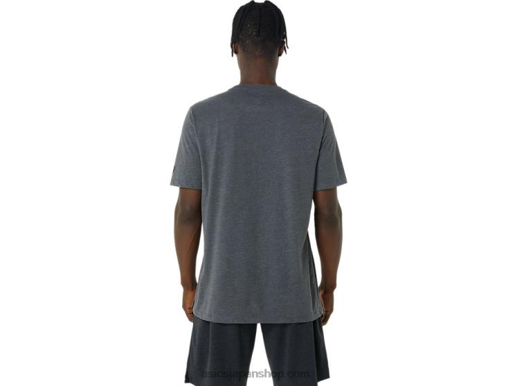 バレーボールグラフィックTシャツ L20V878Asics ダークグレーヘザー